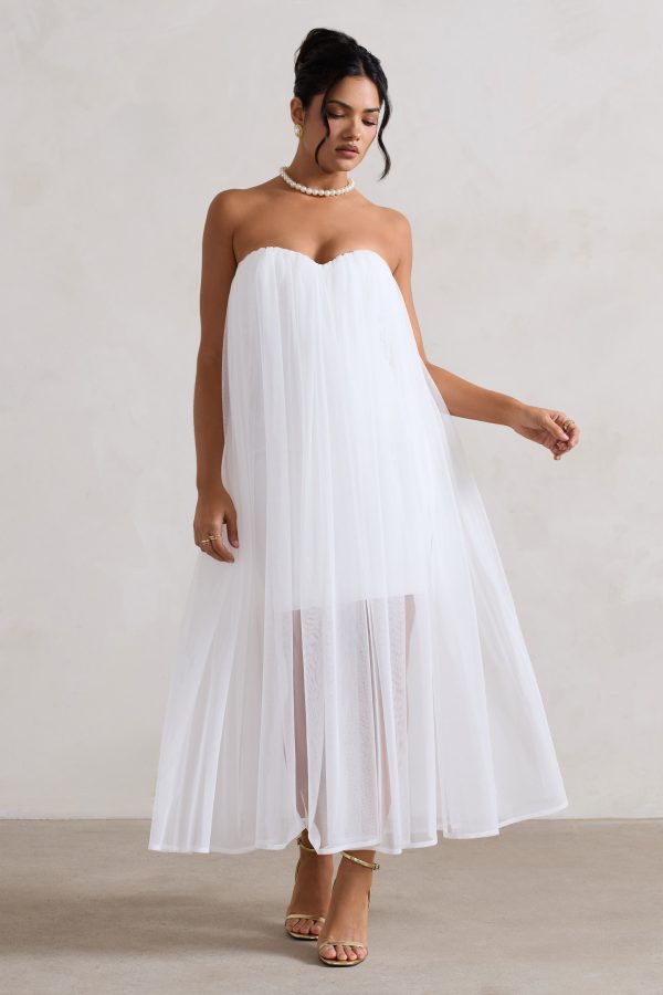 Dreamland | Ivory Sweetheart Corset Mini Dress With Tulle Overlay Online now - Image 4