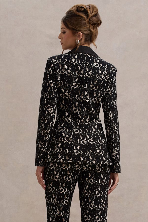 Kennedy | Black Lace Tailored Blazer Online now - Image 2
