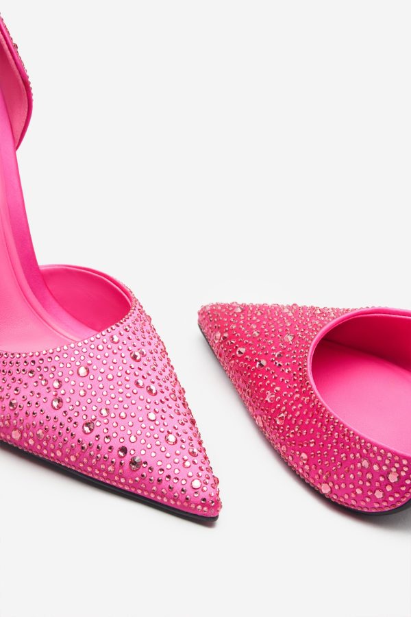 Catcher | Pink Diamante Pointed Court Heels on Sale - Image 4
