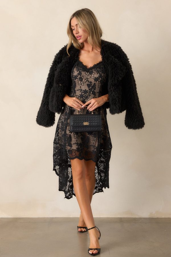 Diva Dreams Black Shearling Jacket Online now - Image 4