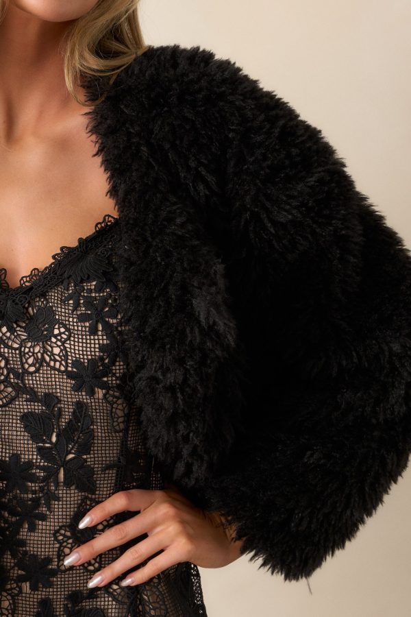 Diva Dreams Black Shearling Jacket Online now - Image 2
