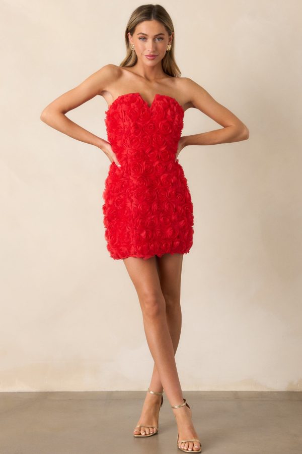 Romantically Entangled Red Mini Dress For Sale
