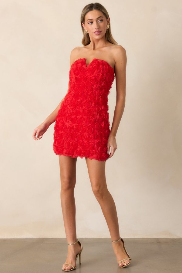 Romantically Entangled Red Mini Dress For Sale - Image 5
