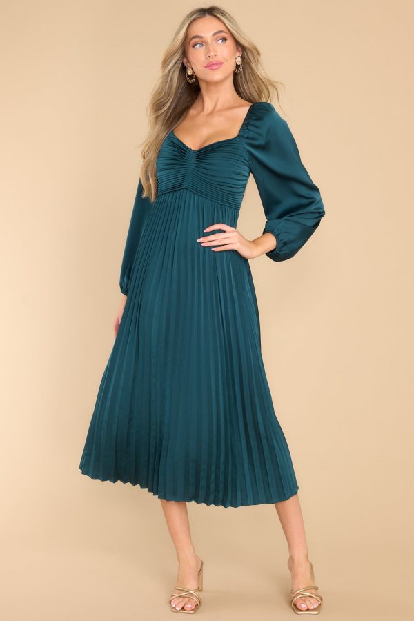 Get It Right Hunter Green Midi Dress Supply - Image 4