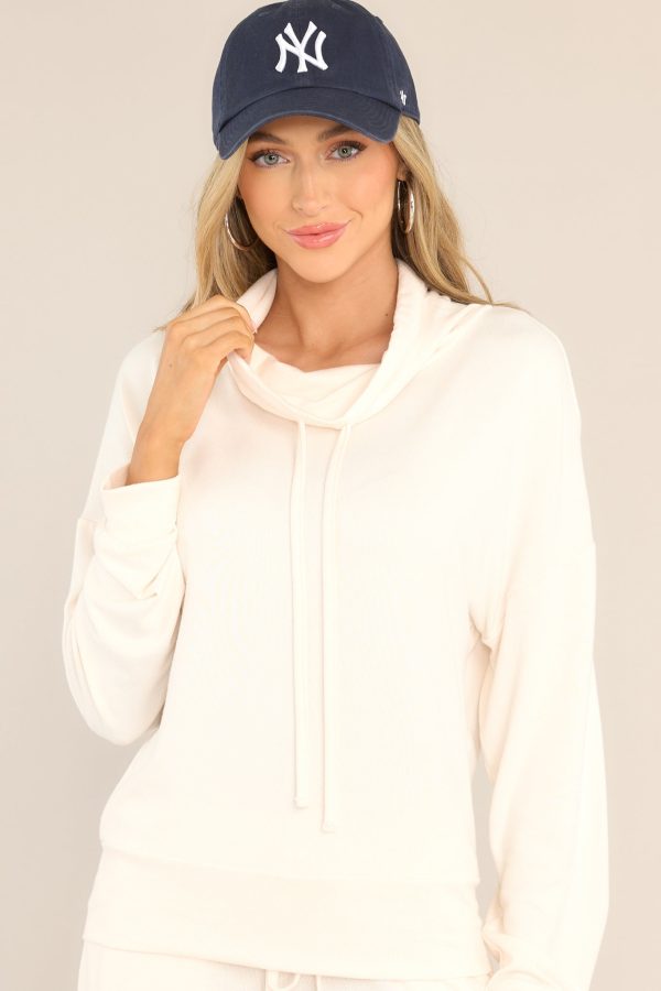 Pitch In Pearled Ivory Cowl Neck Pullover Discount - Image 3