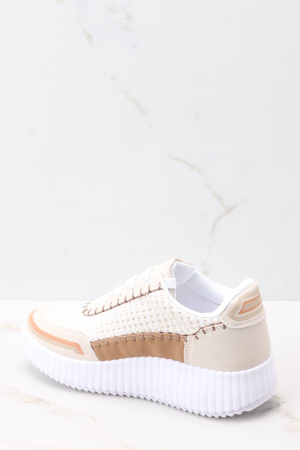 Iconic Steps Beige Platform Sneakers Online Sale - Image 5