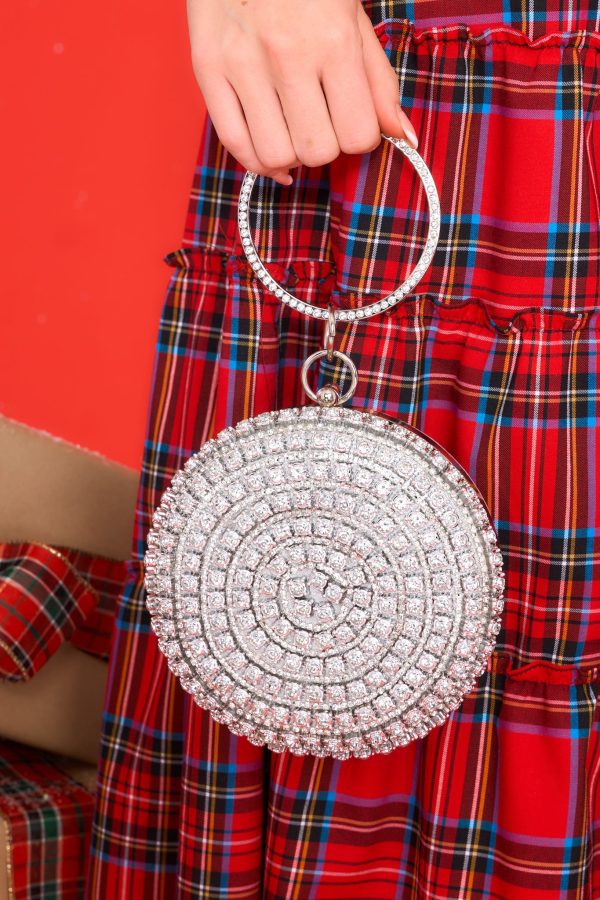 Something Different Round Silver Bag For Cheap