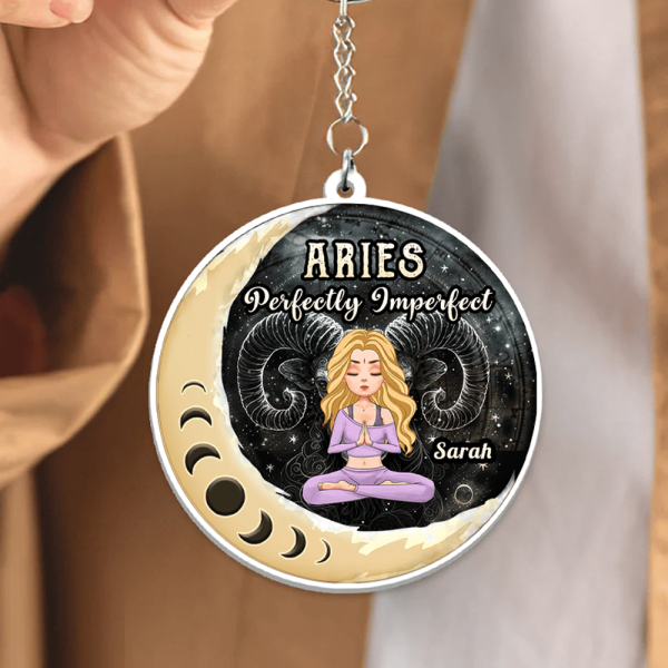 Perfectly Imperfect Zodiac Personalized Acrylic Keychain, Zodiac Sign Astrology Gifts for Her - AK006PS14 on Sale